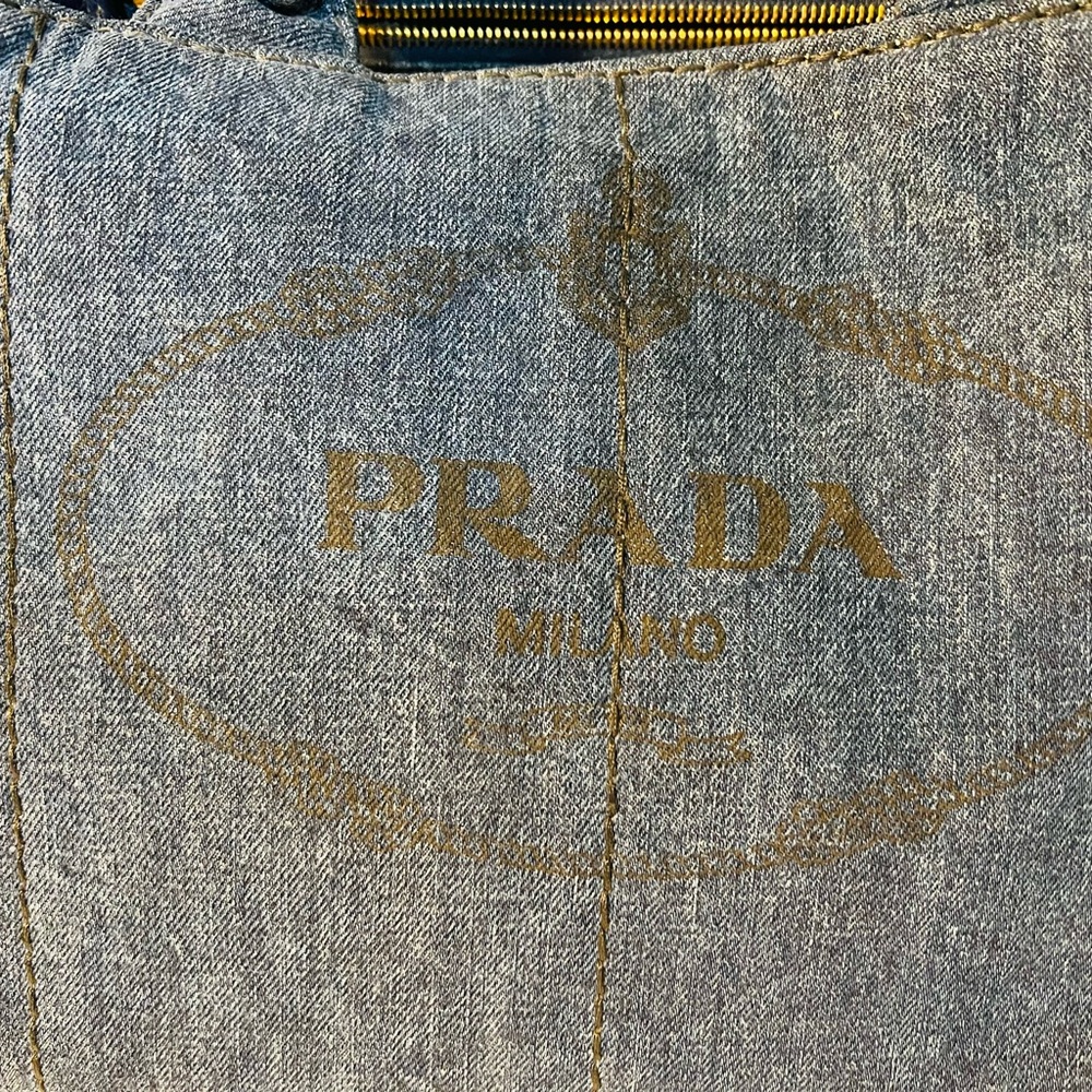 Prada Denim Tote/Shoulder Bag - Picture 2 of 12